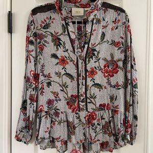 Anthropologie Maeve Floral Blouse, Size 6
